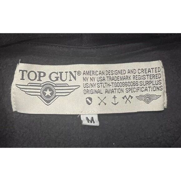 Top Gun "WINGS" Hoodie American Designed And Created Black‎ Men's Size M - Picture 6 of 10